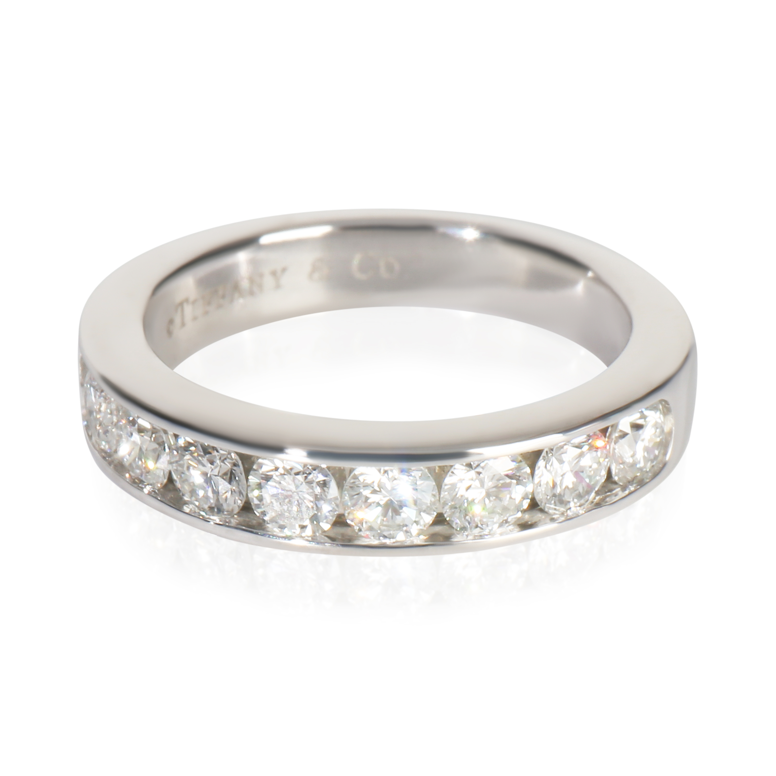 Tiffany  Co Platinum Diamond Channel Set Band